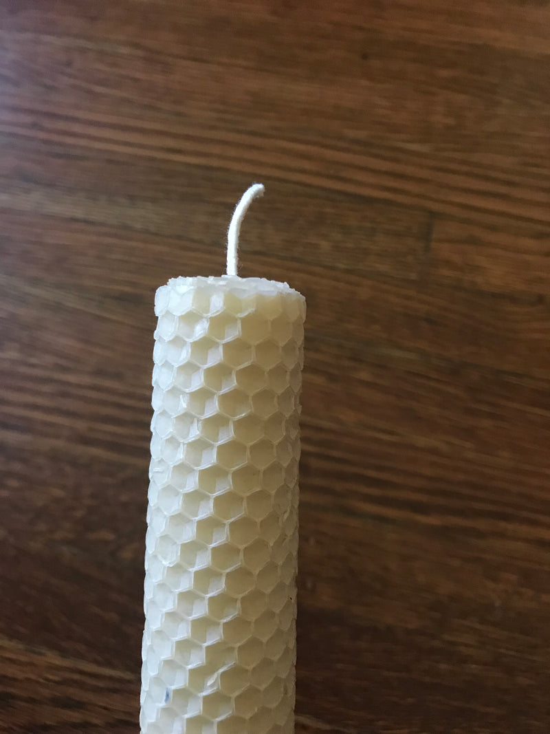 Hand-Rolled Honeycomb Bees Wax Taper Candle